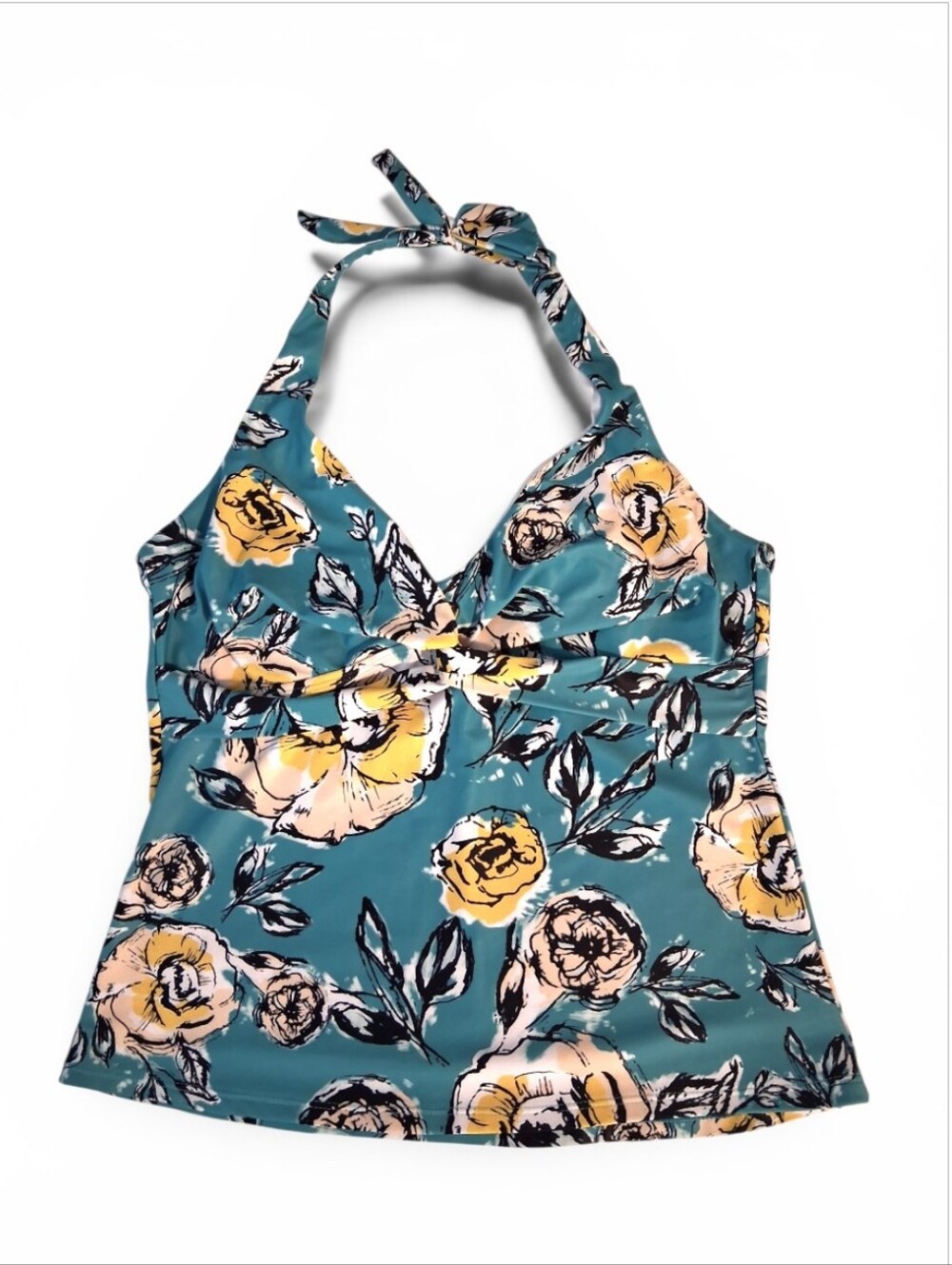 Sketch Floral Signature Halter Tankini Set Swim Top Match Skort Womens Large - Picture 4 of 11